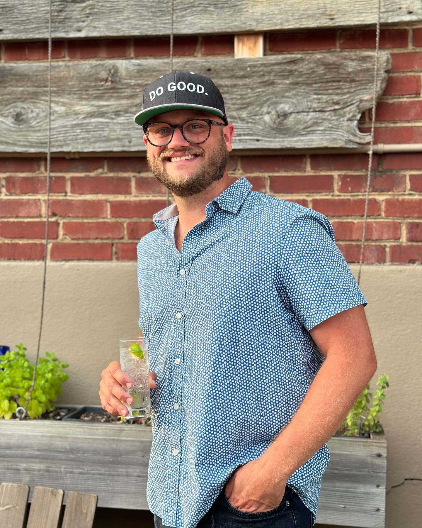 Ryan Jones, founder of Do Good Brands, in a black DO GOOD cap